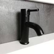 Mitigeur salle de bain Ary, bas en laiton noir pour vasque à poser - Noir