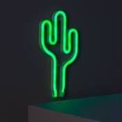 Néon LED Cactus à Piles Vert