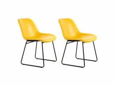 Paris prix - lot de 2 chaises design "cora" 81cm jaune