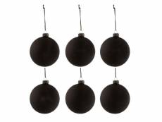 Paris prix - lot de 6 boules de noël "tableau" 8cm noir