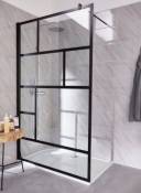 Paroi de douche à l'italienne 120 x 200 cm NewStyle Schulte Walk In style verrière atelier verre de sécurité anticalca