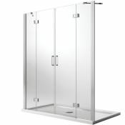 Porte de douche saloon verre transparent avec easy-clean h 190 mod. Flip porte + porte 160 cm