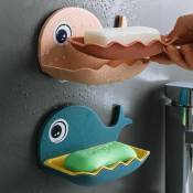 Porte-savon mural 4 pièces pour salle de bain douche porte-savon baleine Portable plateau éponge en plastique pour accessoires de salle de bain