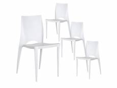 Rofa - lot de 4 chaises empilables polypropylène blanc