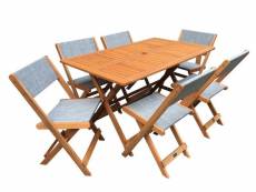Salon de jardin repas "séoul" - 1 table + 6 chaises