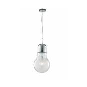 Suspension Lampd 1 ampoule Verre,aluminium Chrome -