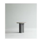 Table d'appoint grise et plateau travertine silver 40 x 40 cm Dit - Normann Copenhage
