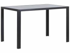 Table de salle à manger en verre gris et métal noir 120 x 80 cm lavos 246293
