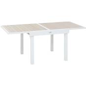 Table extensible carrée alu Piazza Beige/Lin - 4 à 8 places