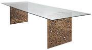 Table rectangulaire Riddled / 100 x 250 cm - Horm bois naturel en verre