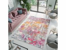 Tapiso tapis salon chambre denver orange rose gris abstrait confortable 120x170 cm A024A DARK GRAY/ORANGE 1,20*1,70 DENVER FAA