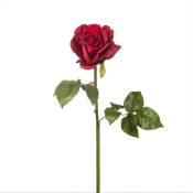 Tige de rose artificielle rouge H57