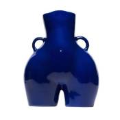 Vase en faïence bleu océan brillant 31 cm Love Handles