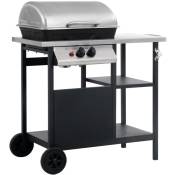 Vidaxl - Barbecue à gaz avec tablette à 3 couches Noir et argenté Black and silver