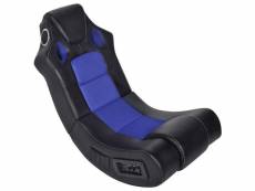Vidaxl fauteuil à bascule enceinte en cuir synthétique noir bleu 241959