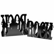 Webmarketpoint - Porte-revues en métal Rock 1-2 noir cm35x12h24