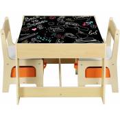 1 Table d'enfant + 2 chaises avec Espace de Rangement