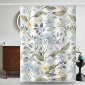 1pc Rideau de Douche 180x180 cm motif fleurs plantes