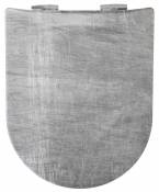 Abattant Déclipsable OLFA Imitation Inox Rayé - DEtroit Mat - 42 à 47 cm X 36,5 cm