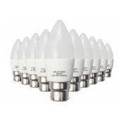 Ampoule B22 led 6W 220V C37 180° - Pack de 10 / Blanc