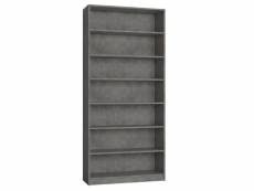 Armoire de rangement bibliothèque gris béton l:100 x 35 h: 219 cm 20100990289