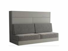 Armoire lit escamotable vertigo sofa gris canapé gris couchage 160*200 cm 20100994084