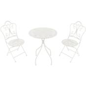 AXI Marilou Table et Chaise Bistrot, 2 Chaises 1 Table, Ensemble Bistro Extérieur Blanc, Style Romantique - Salon de Jardin Bistrot, Table Bistrot