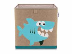 Boîte de rangement en tissu pour enfant "requin" sur fond foncé, compatible ikea kallax lifeney ref. 833094 833094
