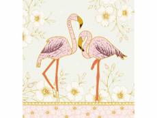 Carte postale flamants-roses 3 volets avec enveloppe
