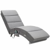 Casaria - Méridienne London Chaise longue d'intérieur design avec fonction de massage chauffage Fauteuil relax salon Tissu gris