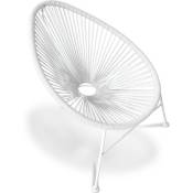 Chaise d'extérieur - Chaise de jardin d'extérieur - Acapulco Blanc - Acier, Rotin synthétique, Metal, Plastique - Blanc