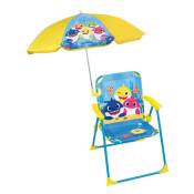 Cijep - Chaise pliante Baby Shark enfant avec parasol