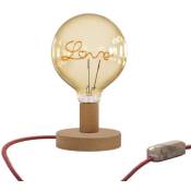 Creative Cables - Lampe de table Posaluce Love en bois Neutre - Dimmer - Neutre