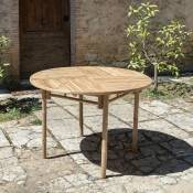 Decoclico Factory - Table de jardin ronde en bambou naturel Taman - Bois clair