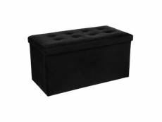 Eazy living pouf + boîte de rangement large mathieu noir EYHM786-ZW