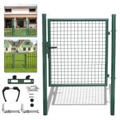 Einfeben - Porte de jardin système de porte de porte de cour clôture de jardin porte de porte Tube rond Vert 100x100cm - Grün
