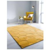 Flair Rugs - Tapis géométrique en laine design rectangle Gigi Jaune 120x170 - Jaune