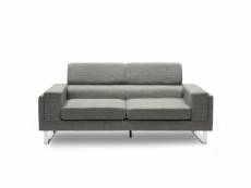 Hamilton - canapé 3 places design en tissu gris