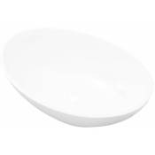 Helloshop26 - Lavabo vasque salle de bain en forme ovale 40 x 33 cm céramique blanc - Blanc