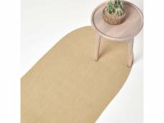 Homescapes tapis de couloir tissé à plat en coton beige, 66 x 200 cm RU1334G