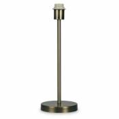 Inspired Deco - Cedar - Lampe de table moyenne à base ronde sans abat-jour, interrupteur en ligne, 1 lumière E27 laiton antique