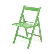 Iperbriko - Chaise pliante en hêtre vert de haute qualité 43x48xh.79 cm