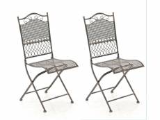 Lot de 2 chaises de jardin pliables kiran en fer , bronze