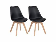 Lot de 2 chaises de salle à manger design contemporain scandinave-noir