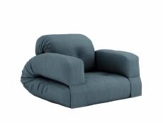 Matelas futon et fauteuil 2 en 1 hippo bleu 90x200