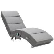 Méridienne London Chaise longue d'intérieur design avec fonction de massage chauffage Fauteuil relax salon Tissu gris - Casaria