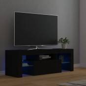 Meuble tv avec lumières led noir 120x35x40 cm