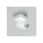 Millumine - Spot Base Carrée Métal Blanc 1 Ampoule Gu10 Orientable - Blanc