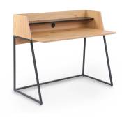 Mobilier Deco - jasper - Bureau compact avec étagère en bois et métal - Bois