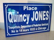 Noir & Mat Sérigraphie Quincy Jones Plaque de Rue